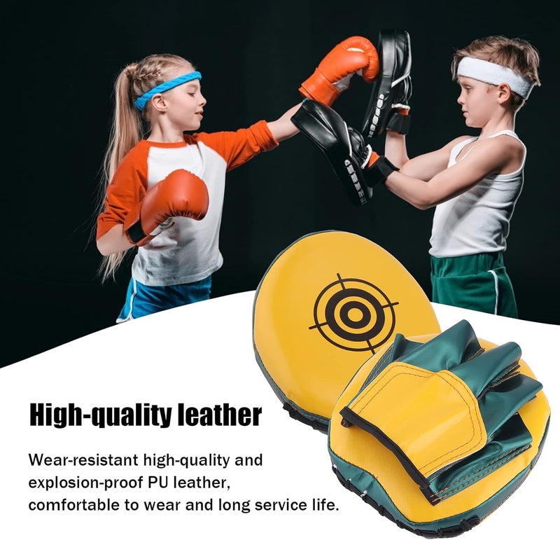 OUKENS Boxing Pads Mini Focus Mitts,PU Leather Boxing Curved Focus Punching Mitts Kids Mini Boxing Gloves Pads Boxing Target Pads for Kickboxing, MMA, Muay Thai, Punching Target, Martial Arts - Image 4